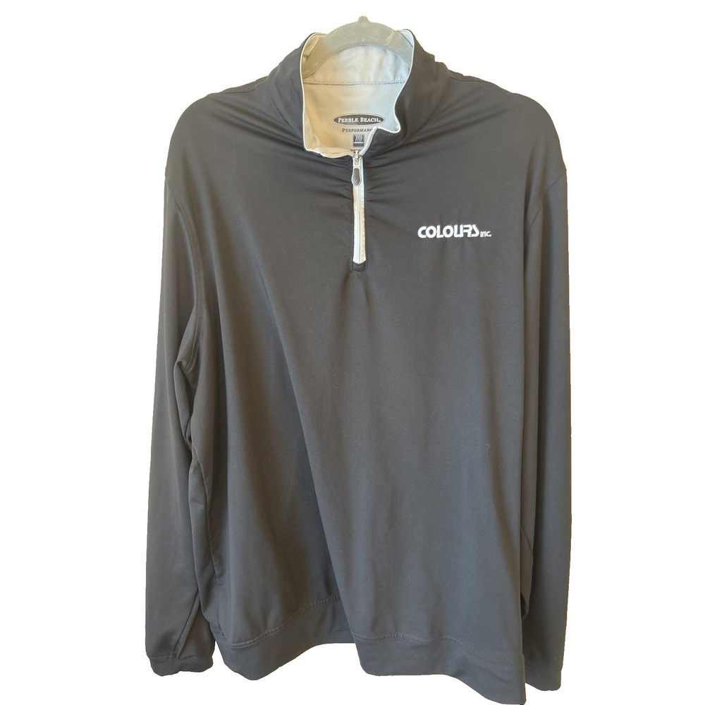 Pebble Beach Performance Mens XL Black Quarter Zip Golf Pullover